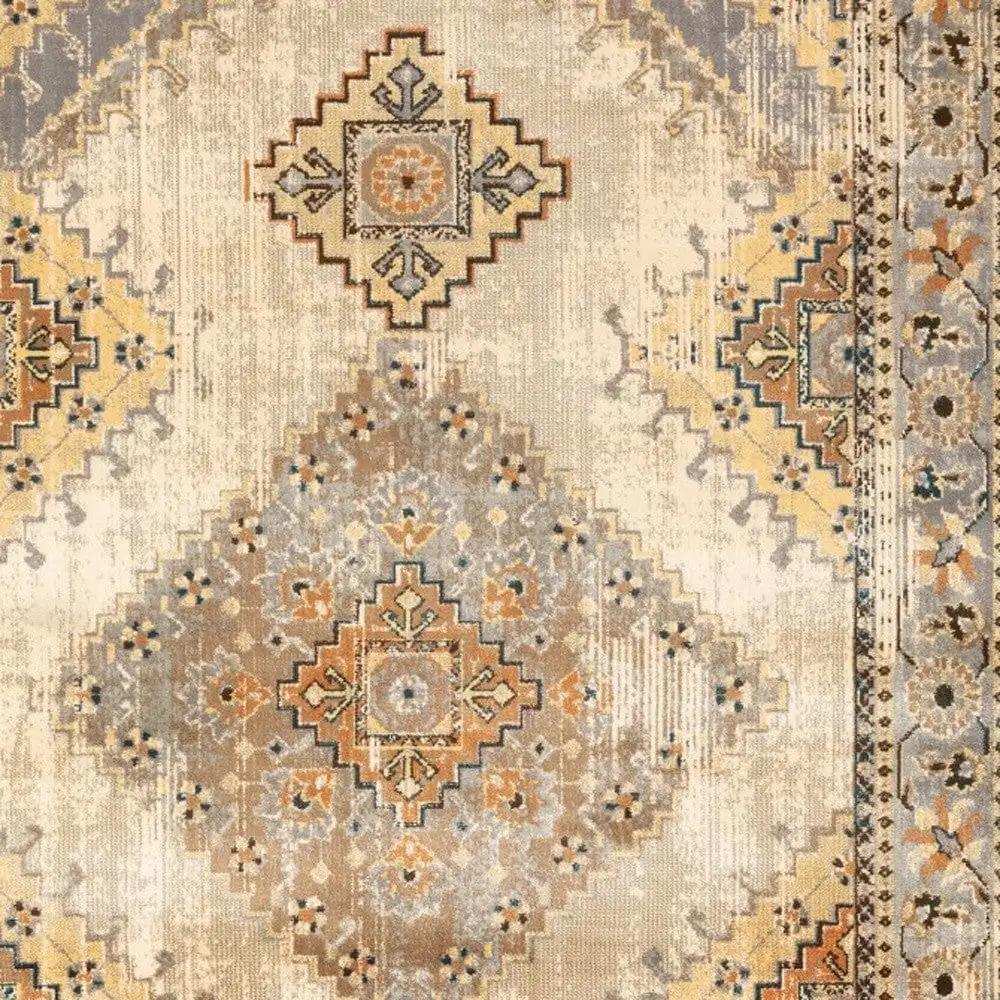 10' X 13' Gray And Beige Aztec Pattern Area Rug - Homeroots - Flyclothing LLC