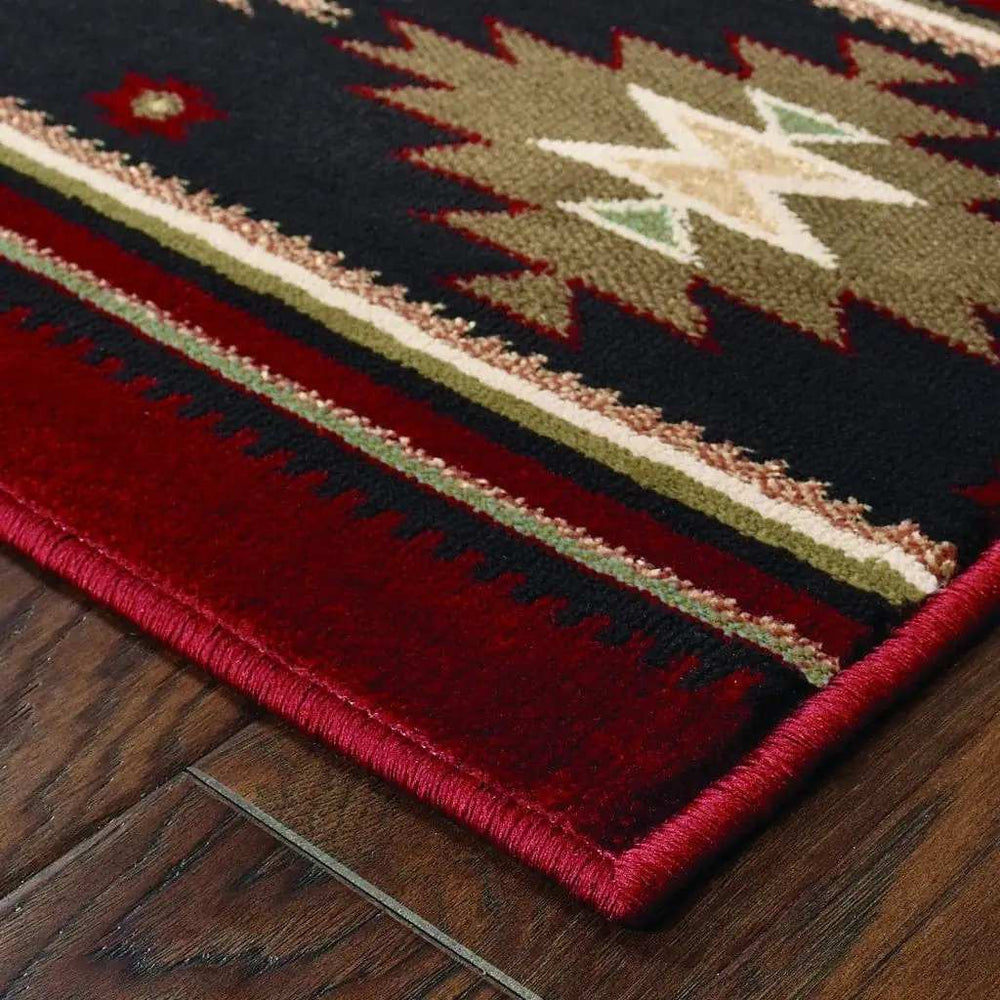 7' X 10' Red And Beige Ikat Pattern Area Rug - Homeroots - Flyclothing LLC