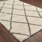 7' X 10' Ivory And Gray Geometric Lattice Area Rug - Homeroots - Flyclothing LLC