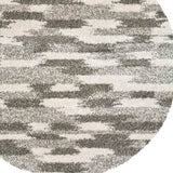 8’ Round Gray And Ivory Geometric Pattern Area Rug - Homeroots - Flyclothing LLC
