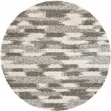 8’ Round Gray And Ivory Geometric Pattern Area Rug - Homeroots - Flyclothing LLC