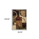 8' X 11' Brown And Black Abstract Geometric Area Rug - Homeroots - Flyclothing LLC