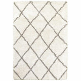 8' X 11' Ivory And Gray Geometric Lattice Area Rug - Homeroots - Flyclothing LLC