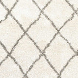 8' X 11' Ivory And Gray Geometric Lattice Area Rug - Homeroots - Flyclothing LLC