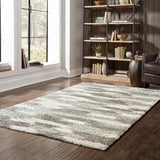 8' X 11' Gray And Ivory Geometric Pattern Area Rug - Homeroots - Flyclothing LLC