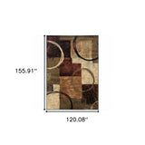 10' X 13' Brown And Black Abstract Geometric Area Rug - Homeroots - Flyclothing LLC