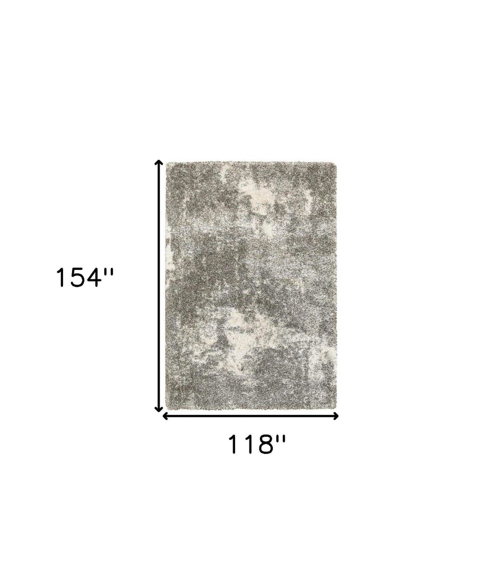 10' X 13' Gray And Ivory Distressed Abstract Area Rug - Homeroots - Flyclothing LLC