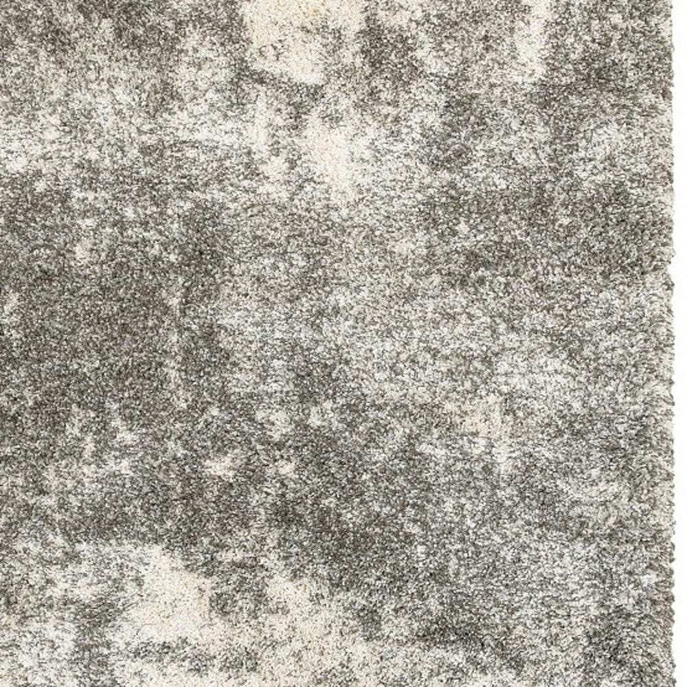 10' X 13' Gray And Ivory Distressed Abstract Area Rug - Homeroots - Flyclothing LLC