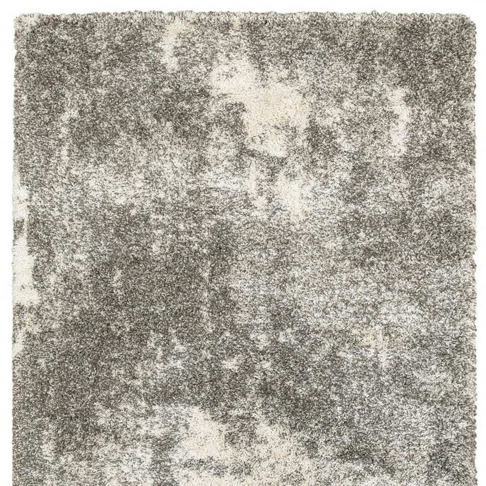 10' X 13' Gray And Ivory Distressed Abstract Area Rug - Homeroots - Flyclothing LLC