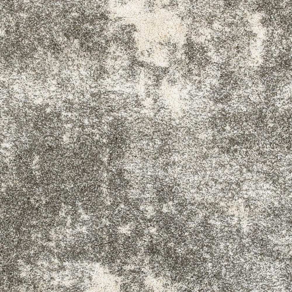10' X 13' Gray And Ivory Distressed Abstract Area Rug - Homeroots - Flyclothing LLC