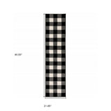 2' X 8' Monochromatic Gingham Pattern Indoor Runner Rug - Homeroots - Flyclothing LLC