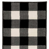 2' X 8' Monochromatic Gingham Pattern Indoor Runner Rug - Homeroots - Flyclothing LLC