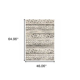 4' X 6' Ivory And Black Eclectic Patterns Indoor Area Rug - Homeroots - Flyclothing LLC