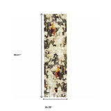 8' Runner Beige and Black Power Loom Runner Rug - Homeroots - Flyclothing LLC