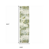 8' Runner Blue Green Power Loom Runner Rug - Homeroots - Flyclothing LLC