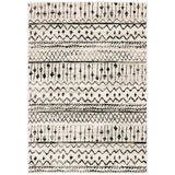 5' X 7' Ivory And Black Eclectic Patterns Indoor Area Rug - Homeroots - Flyclothing LLC