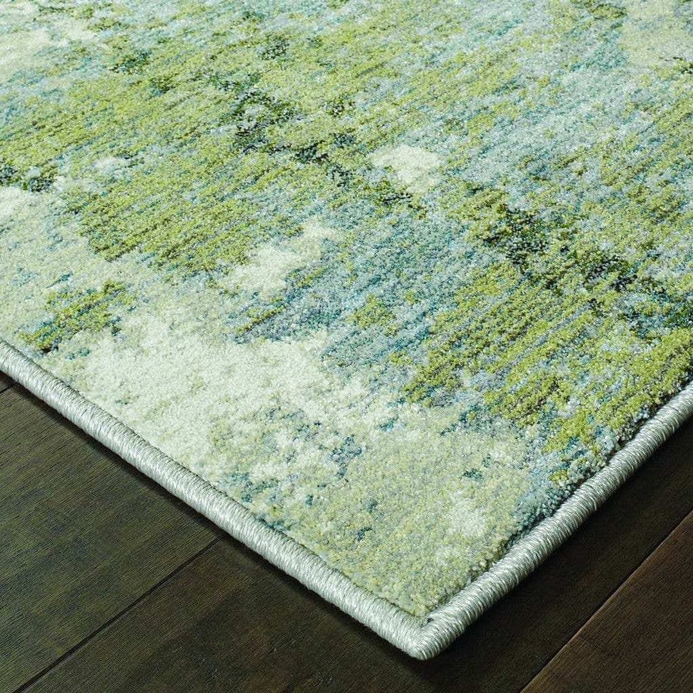 3' X 5' Blue Green Power Loom Area Rug - Homeroots - Flyclothing LLC