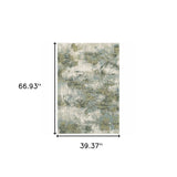 3' X 5' Blue Green Power Loom Area Rug - Homeroots - Flyclothing LLC