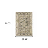 5' X 8' Beige And Gray Traditional Medallion Indoor Area Rug - Homeroots - Flyclothing LLC