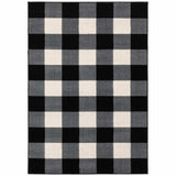 7' X 9' Monochromatic Gingham Pattern Indoor Area Rug - Homeroots - Flyclothing LLC
