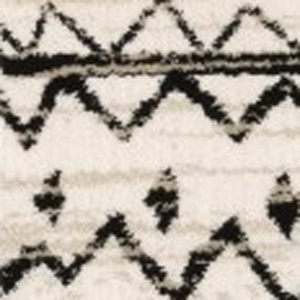 7' X 9' Ivory And Black Eclectic Patterns Indoor Area Rug - Homeroots - Flyclothing LLC