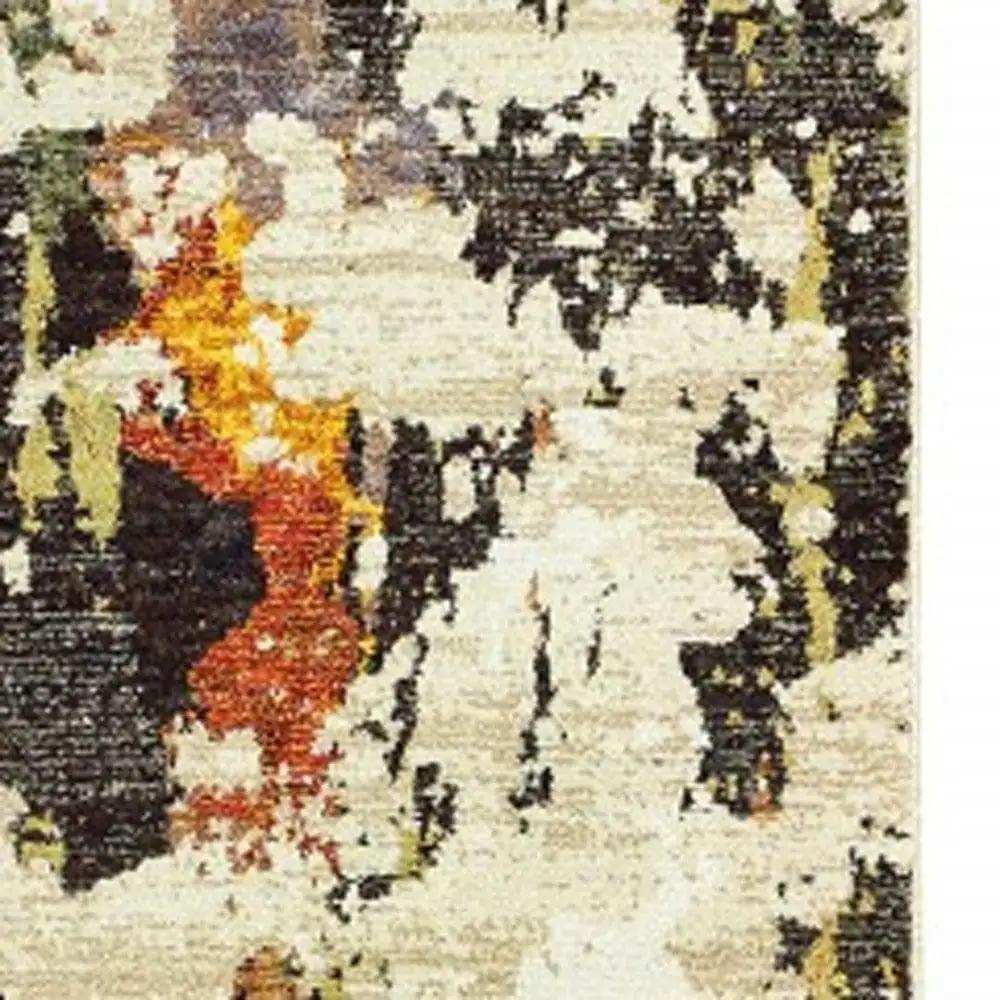 10' X 14' Beige and Black Power Loom Runner Rug - Homeroots - Flyclothing LLC