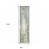 3' X 10' Blue And Gray Abstract Splash Indoor Runner Rug - Homeroots - Flyclothing LLC