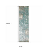 3' X 10' Blue And Gray Abstract Pattern Indoor Runner Rug - Homeroots - Flyclothing LLC
