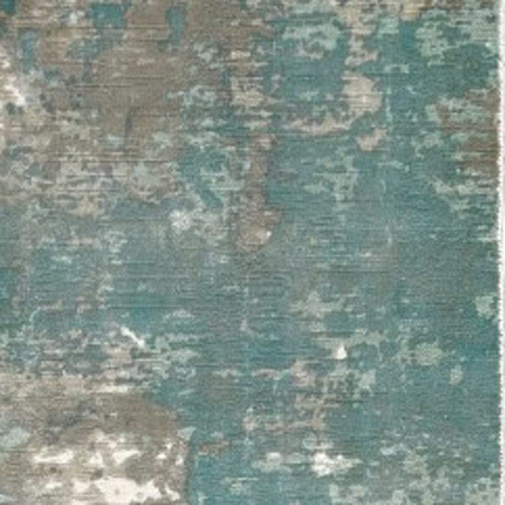 3' X 10' Blue And Gray Abstract Pattern Indoor Runner Rug - Homeroots - Flyclothing LLC
