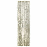 3' X 10' Gray And Ivory Abstract Splash Indoor Runner Rug - Homeroots - Flyclothing LLC