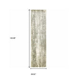 3' X 10' Gray And Ivory Abstract Splash Indoor Runner Rug - Homeroots - Flyclothing LLC
