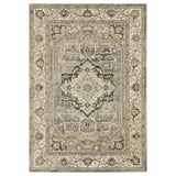 8' X 11' Beige And Gray Traditional Medallion Indoor Area Rug - Homeroots - Flyclothing LLC