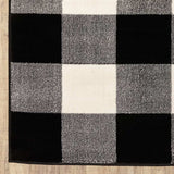 10' X 13' Monochromatic Gingham Pattern Indoor Area Rug - Homeroots - Flyclothing LLC