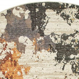 8' Beige and Black Round Power Loom Area Rug - Homeroots - Flyclothing LLC