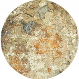 8' Gold and Ivory Round Power Loom Area Rug - Homeroots - Flyclothing LLC