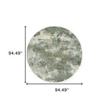 8' Blue Green Round Power Loom Area Rug - Homeroots - Flyclothing LLC