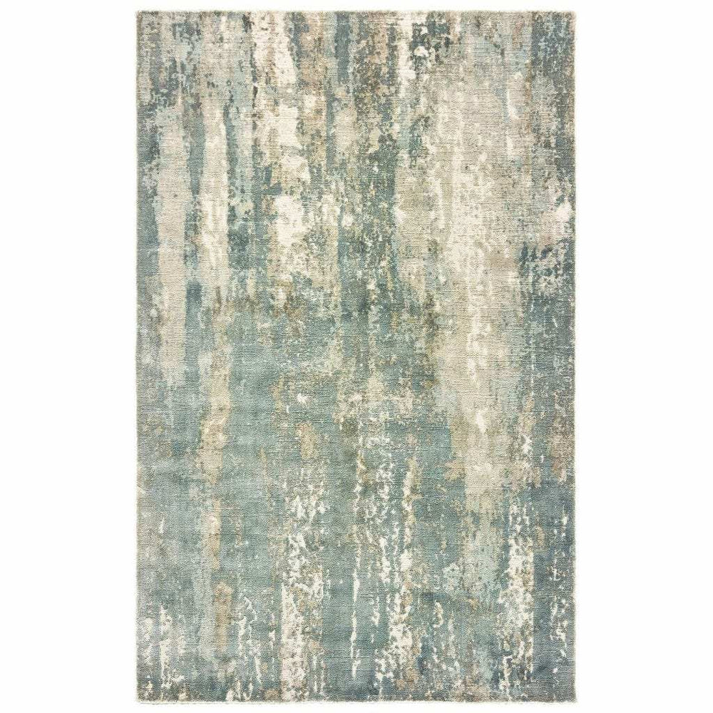 6' X 9' Blue And Gray Abstract Splash Indoor Area Rug - Homeroots - Flyclothing LLC