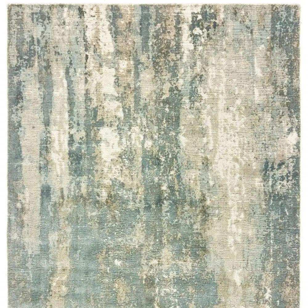6' X 9' Blue And Gray Abstract Splash Indoor Area Rug - Homeroots - Flyclothing LLC