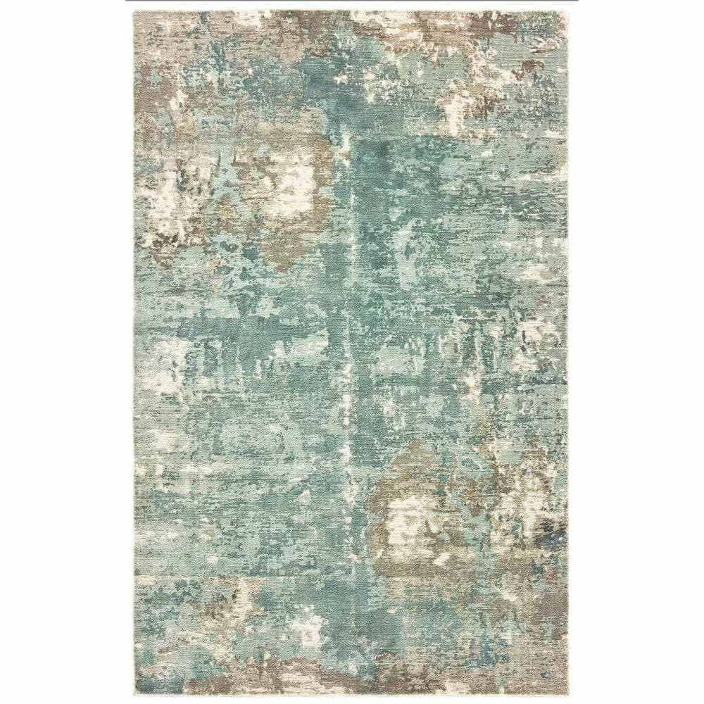 6' X 9' Blue And Gray Abstract Pattern Indoor Area Rug - Homeroots - Flyclothing LLC
