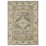 10' X 13' Beige And Gray Traditional Medallion Indoor Area Rug - Homeroots - Flyclothing LLC