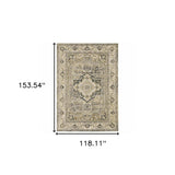 10' X 13' Beige And Gray Traditional Medallion Indoor Area Rug - Homeroots - Flyclothing LLC