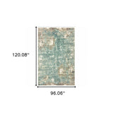 8’ X 10’ Blue And Gray Abstract Pattern Indoor Area Rug - Homeroots - Flyclothing LLC