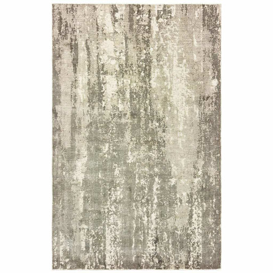 8’ X 10’ Gray And Ivory Abstract Splash Indoor Area Rug - Homeroots - Flyclothing LLC