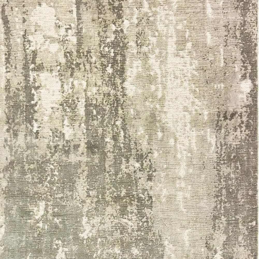 9' X 12' Gray And Ivory Abstract Splash Indoor Area Rug - Homeroots - Flyclothing LLC