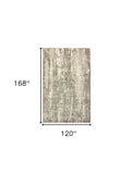 10' X 14' Gray And Ivory Abstract Splash Indoor Area Rug - Homeroots - Flyclothing LLC