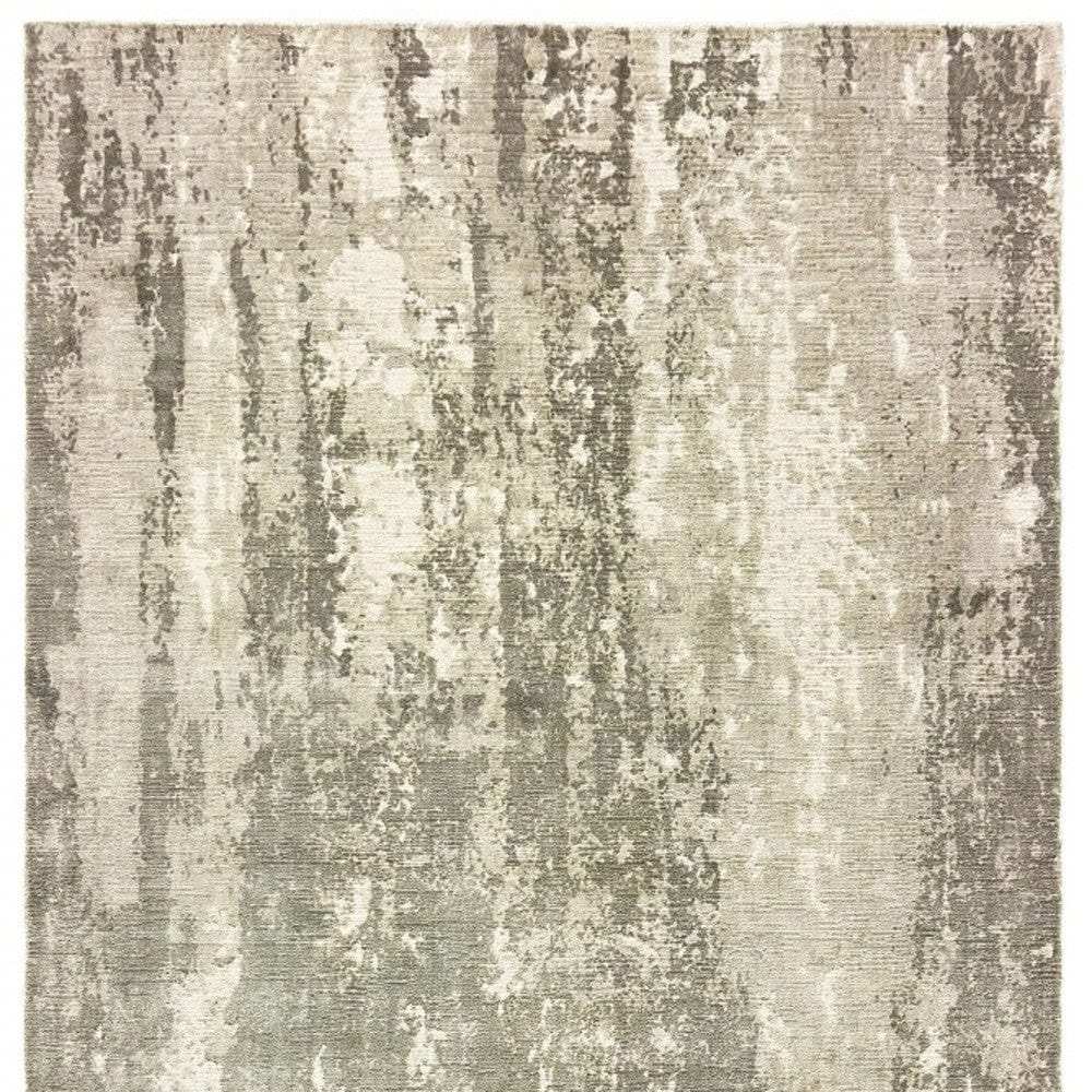 10' X 14' Gray And Ivory Abstract Splash Indoor Area Rug - Homeroots - Flyclothing LLC