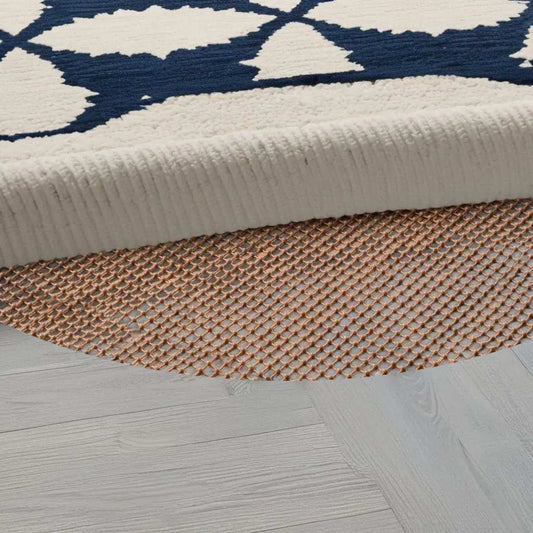 8' Round Brown Non Slip Indoor Outdoor Rug Pad - Homeroots - Flyclothing LLC