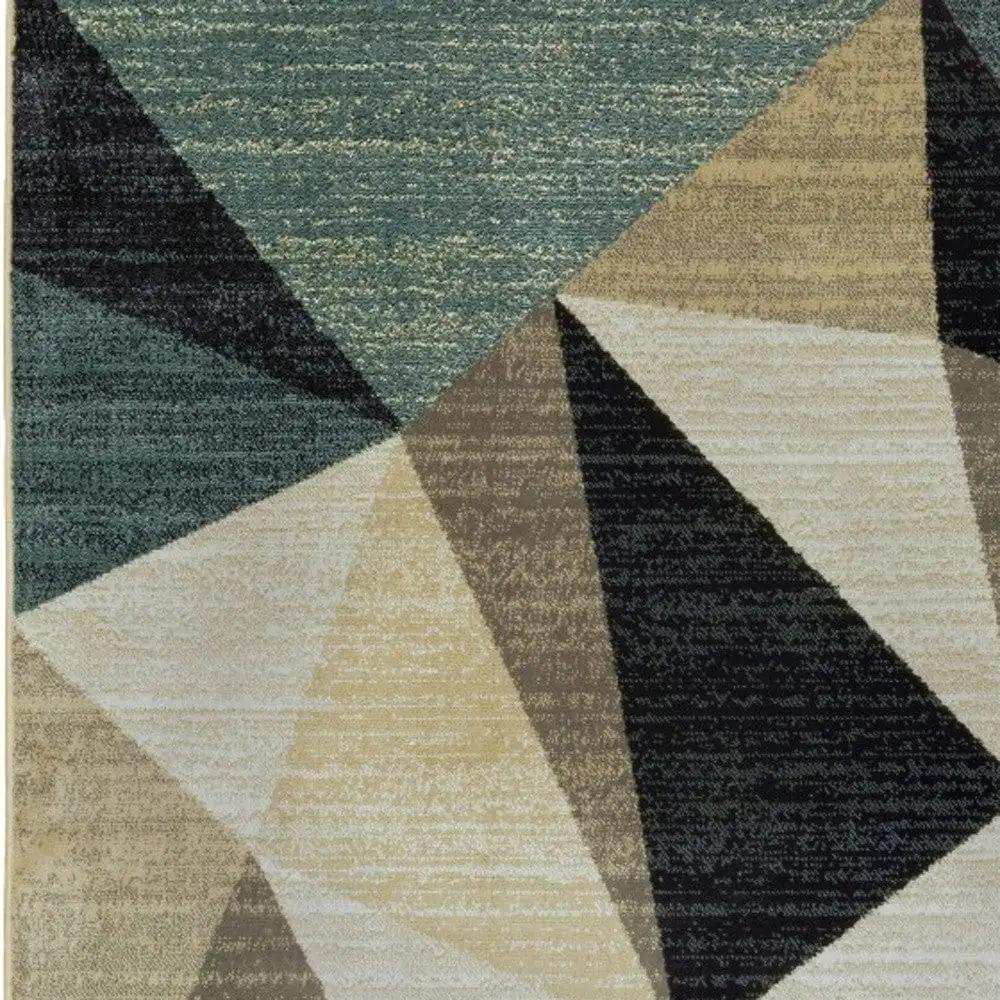 10' X 13' Gray And Teal Geometrics Indoor Area Rug - Homeroots - Flyclothing LLC