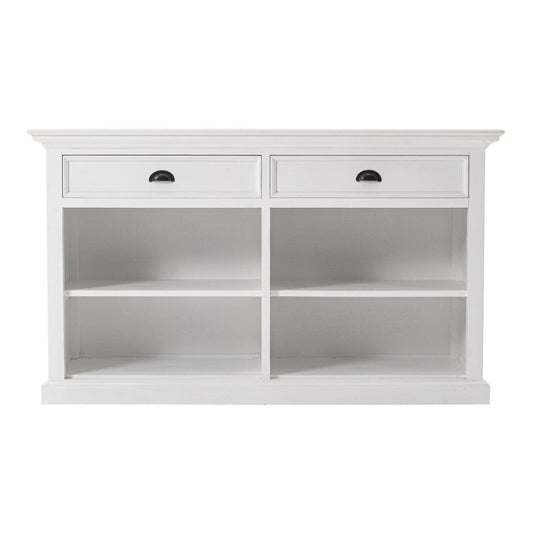 57" White Wood Two Drawer Buffet Server - Homeroots
