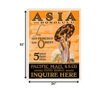 Asia via Honolulu Vintage Travel Unframed Print Wall Art - Homeroots - Flyclothing LLC